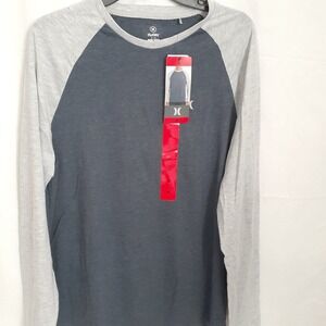 Men's Hurley‎ Long Sleeve Shirt Size Medium Navy and Gray NWT